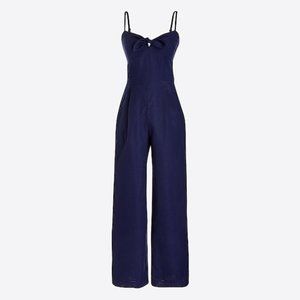 J. Crew Navy Linen Jumpsuit